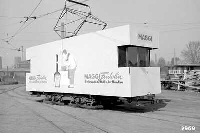 STOAG tram with advertising